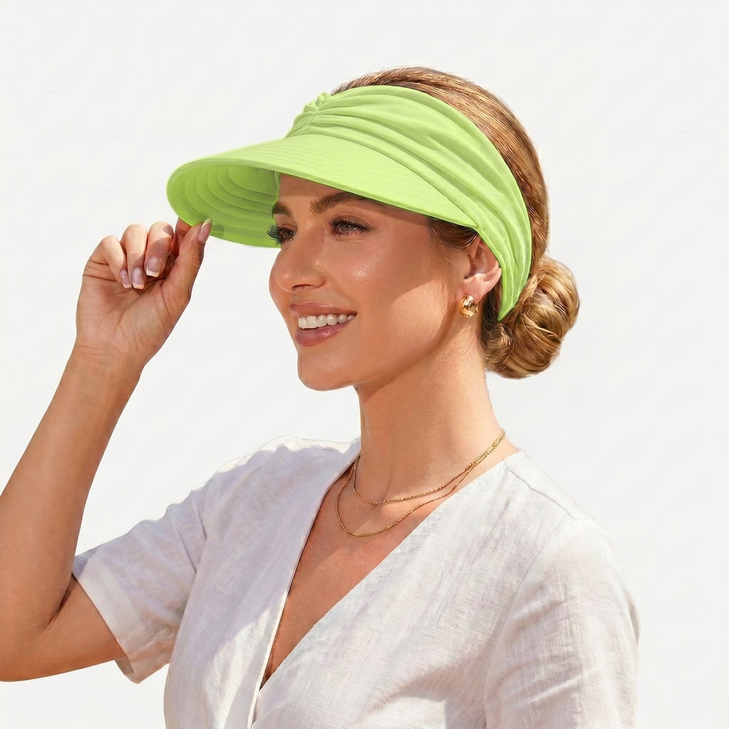 đ UPF 50+ Sun Visor Ponytail Hat | Wide Brim, Breathable, Foldable