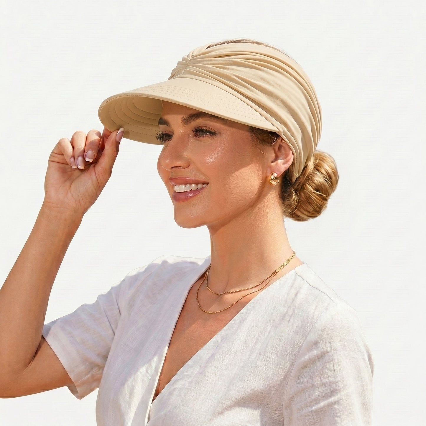 👒 UPF 50+ Sun Visor Ponytail Hat | Wide Brim, Breathable, Foldable