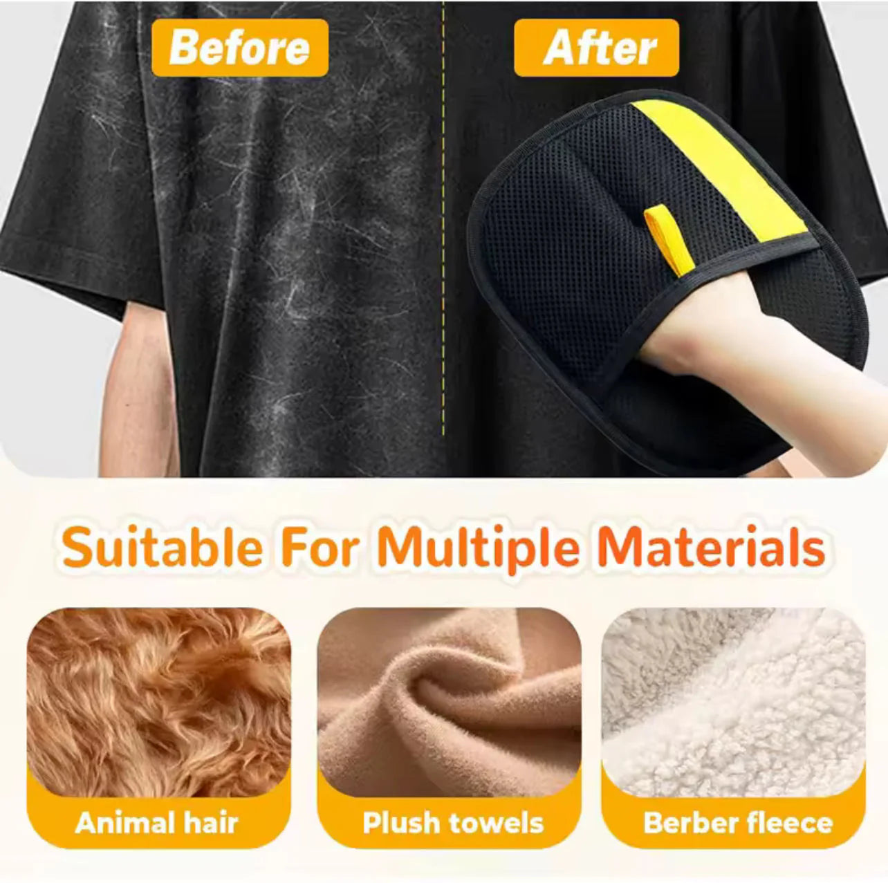 Remove pet hair in seconds