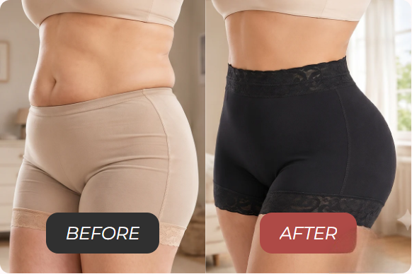 Smoother waist shape before after