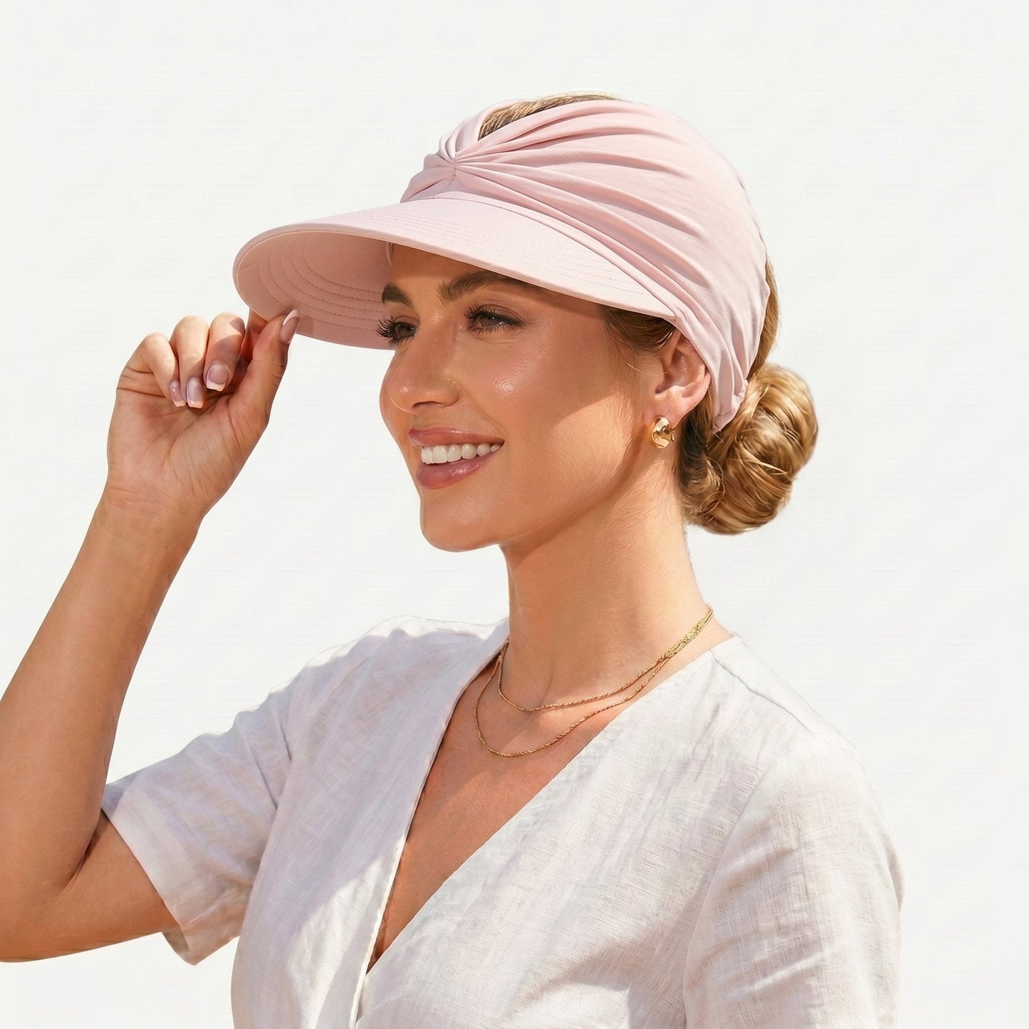 👒 UPF 50+ Sun Visor Ponytail Hat | Wide Brim, Breathable, Foldable